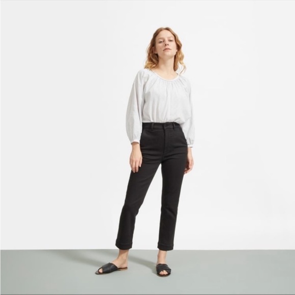 Everlane The Slim Leg Straight Crop Pants Womens Size 2 Black - Picture 1 of 9